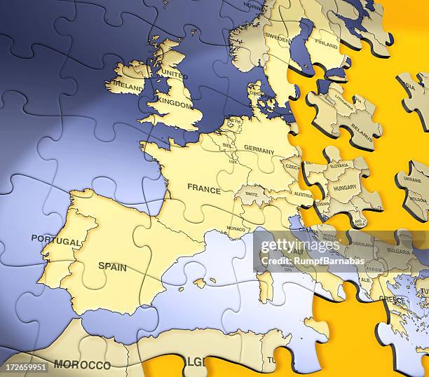 euro puzzle 2 - big puzzle stock pictures, royalty-free photos & images