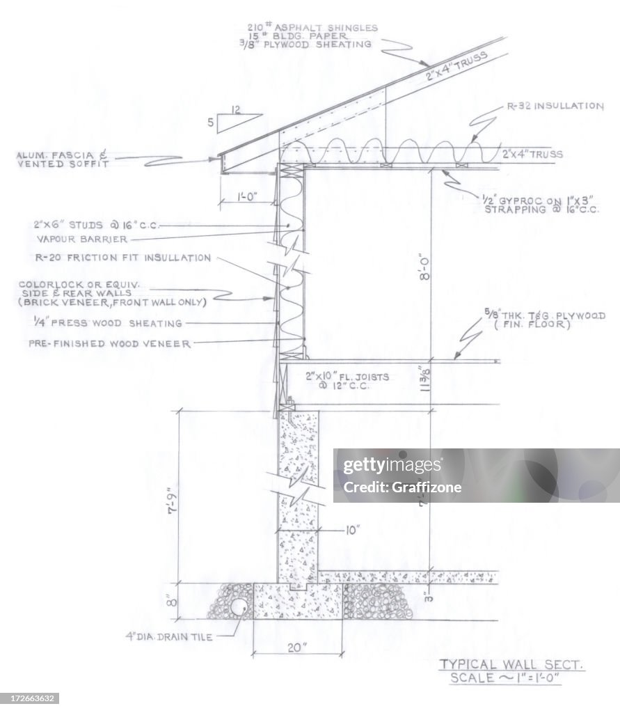 Plan of wall section