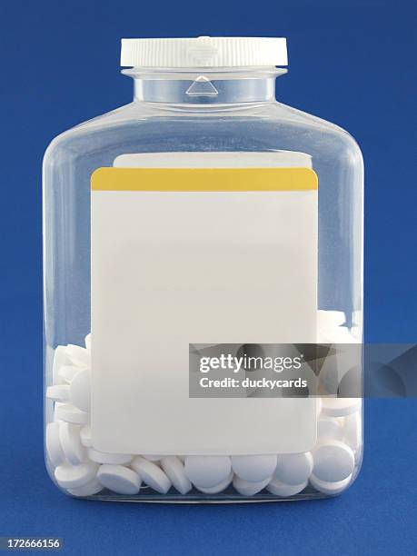 pill bottle - acetylsalicylizuur stockfoto's en -beelden