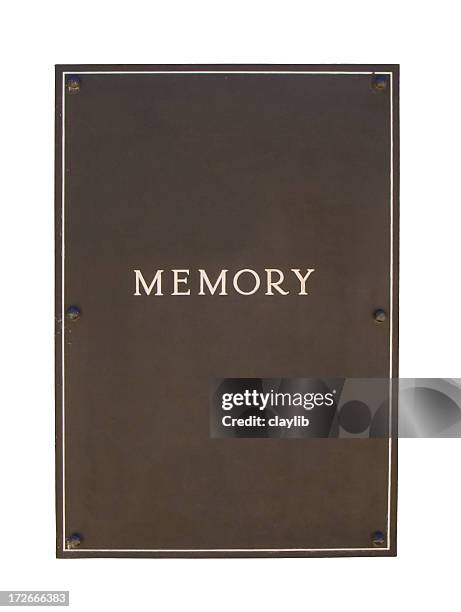 brown metal frame or plaque - heavy duty: isolated - memorial plaque stock pictures, royalty-free photos & images