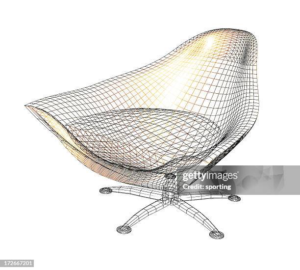 chair wireframe - wire frame model stock pictures, royalty-free photos & images