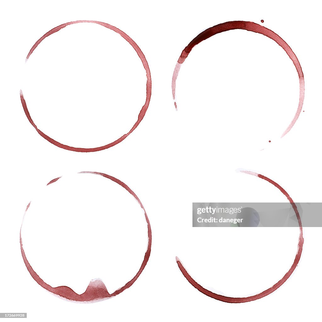 Four red wine stains