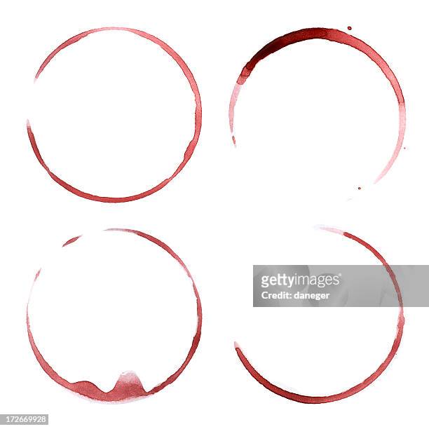 four red wine stains - stained stock pictures, royalty-free photos & images