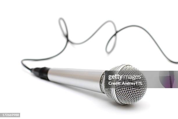 microphone isolated - microphone white background stockfoto's en -beelden