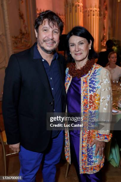 Adel Abdessemed and Paloma Picasso attend Le Diner des Amis du Musee d'Orsay on October 09, 2023 in Paris, France