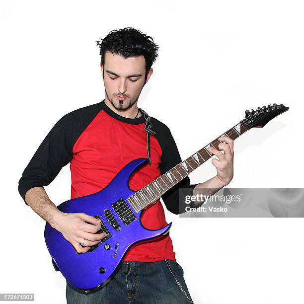 rock & roll - 03 - metal guitarist stock pictures, royalty-free photos & images