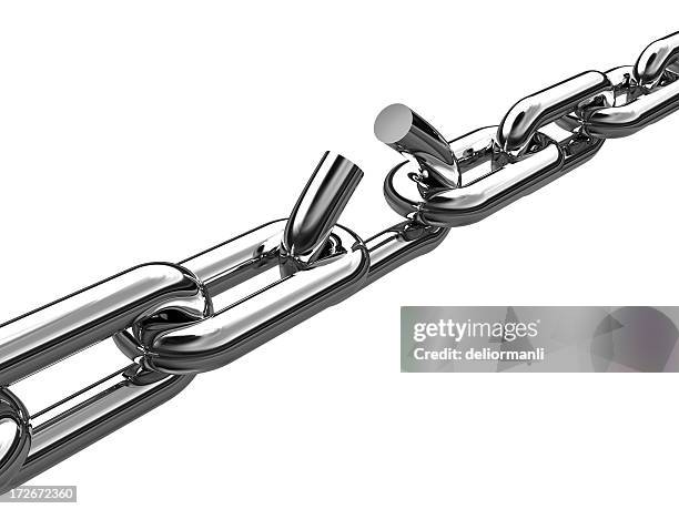 weakest link - broken shackles stock pictures, royalty-free photos & images