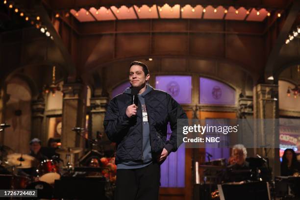 Pete Davidson, Ice Spice" Episode 1845 -- Pictured: Host Pete Davidson during the Monologue on Saturday, October 14, 2023 --