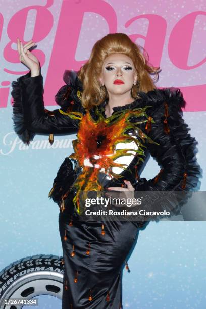 Vezirja attends the photocall for the third season of MTv Drag Race Italy on October 09, 2023 in Milan, Italy.