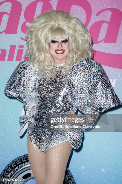 Silvana Della Magliana attends the photocall for the third season of MTv Drag Race Italy on October 09, 2023 in Milan, Italy.