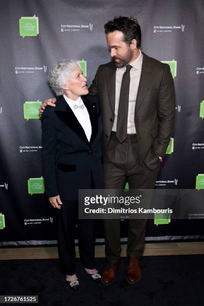 Glenn Close and Ryan Reynolds attends the 2023 Bring Change To Mind Gala at City Winery on October 09, 2023 in New York City.