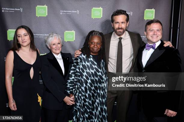 Zelda Williams, Glenn Close, Whoopi Goldberg, Ryan Reynolds and Zak Williams attends the 2023 Bring Change To Mind Gala at City Winery on October 09,...