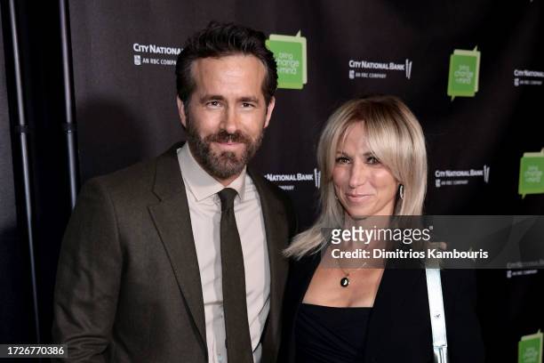 Ryan Reynolds and Debbie Gibson attend the 2023 Bring Change To Mind Gala at City Winery on October 09, 2023 in New York City.