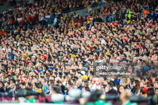 Fans in the crowd as Spain plays England in the final of the FIFA Women's World Cup Australia & New Zealand 2023 at Stadium Australia on August 20,...
