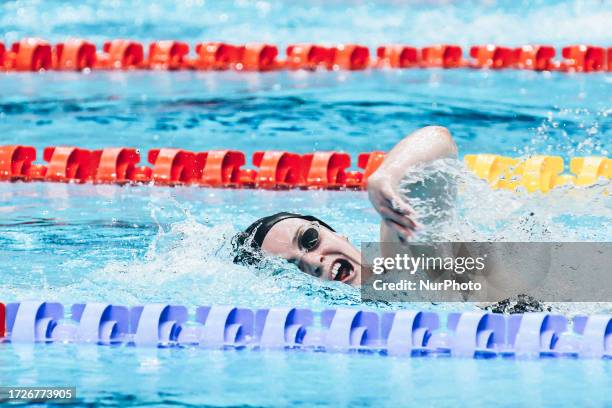 Women 1500m Freestyle - Catlin Deans during the World Aquatics Swimming World Cup 2023 - Leg 2 - Day 3 Finals at the Athens Olympic Aquatic Centre in...