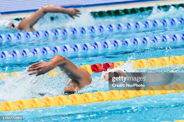 Women 1500m Freestyle - Katie Grimes during the World Aquatics Swimming World Cup 2023 - Leg 2 - Day 3 Finals at the Athens Olympic Aquatic Centre in...