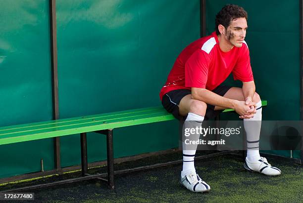 waiting - soccer bench stock pictures, royalty-free photos & images