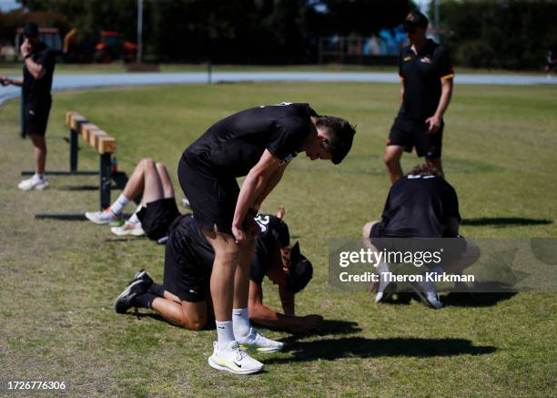 Ashton Ferreira completes the 2km time trial during the 2023 AFL National Draft Combine held in Curtain Stadium at Curtain University on October...