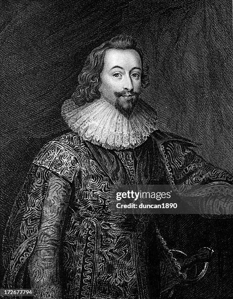 duke of buckingham - long beard stock illustrations