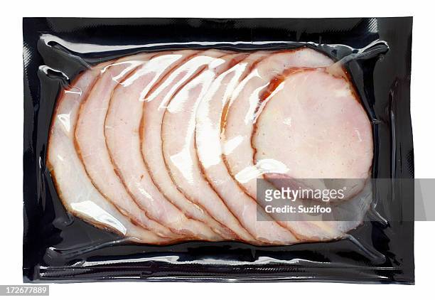 canadian bacon - meat packaging stockfoto's en -beelden