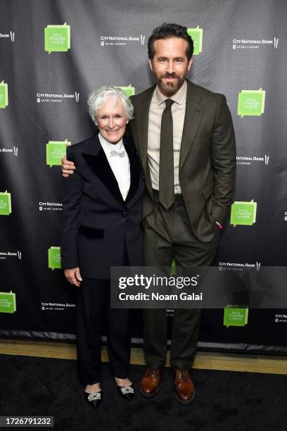 Glenn Close and Ryan Reynolds attend Revels & Revelations 11 hosted by Bring Change To Mind in support of teen mental health at City Winery on...