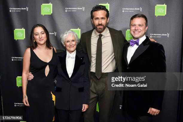 Zelda Williams, Glenn Close, Ryan Reynolds and Zak Williams attend Revels & Revelations 11 hosted by Bring Change To Mind in support of teen mental...
