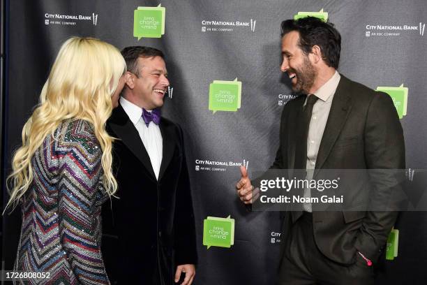 Olivia Williams, Zak Williams, and Ryan Reynolds attend Revels & Revelations 11 hosted by Bring Change To Mind in support of teen mental health at...