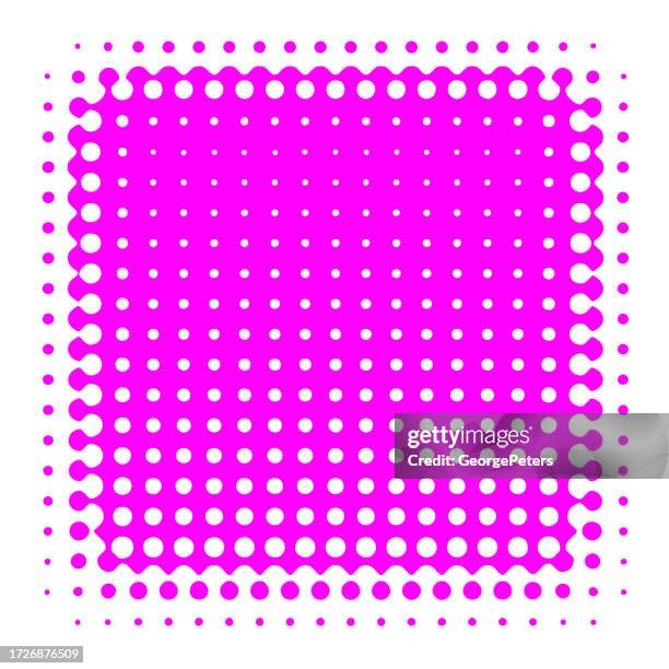 stockillustraties, clipart, cartoons en iconen met square shape half tone background - bottone