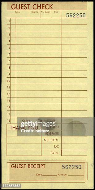 guest check controlling document - receipt stock pictures, royalty-free photos & images