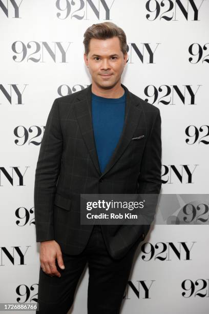 Andrew Rannells attends "In Conversation With Josh Horowitz" at 92nd Street Y on October 09, 2023 in New York City.