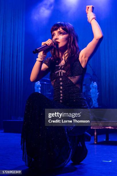 Lauren Mayberry performs at KOKO on October 09, 2023 in London, England.