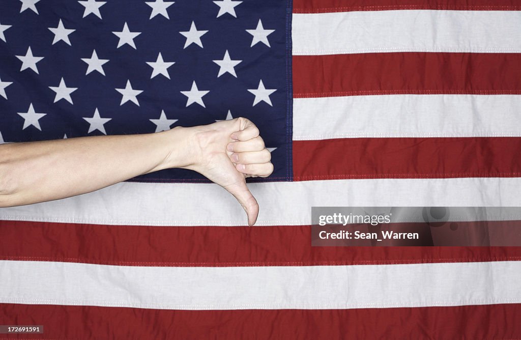 American Flag - Thumbs Down
