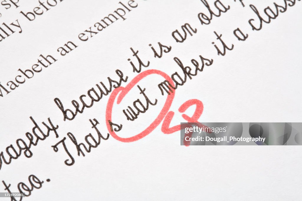 Spelling Correction on Exam