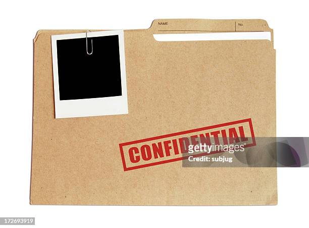 folder with document and picture - paper clip stockfoto's en -beelden