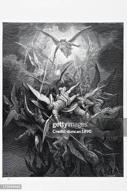 Archangel Michael Vanquishing The Devil Photos and Premium High Res ...