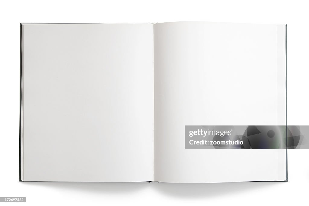 Open Book With Blank Empty Pages On White Background High-Res Stock Photo -  Getty Images