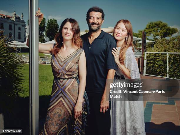 Actors Judith Chemla, Ramzy Bedia and Olga Kurylenko are photographed for Paris Match at the Venice film festival 2023 on September 2, 2023 in...