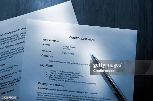 resume series - cv bildbanksfoton och bilder