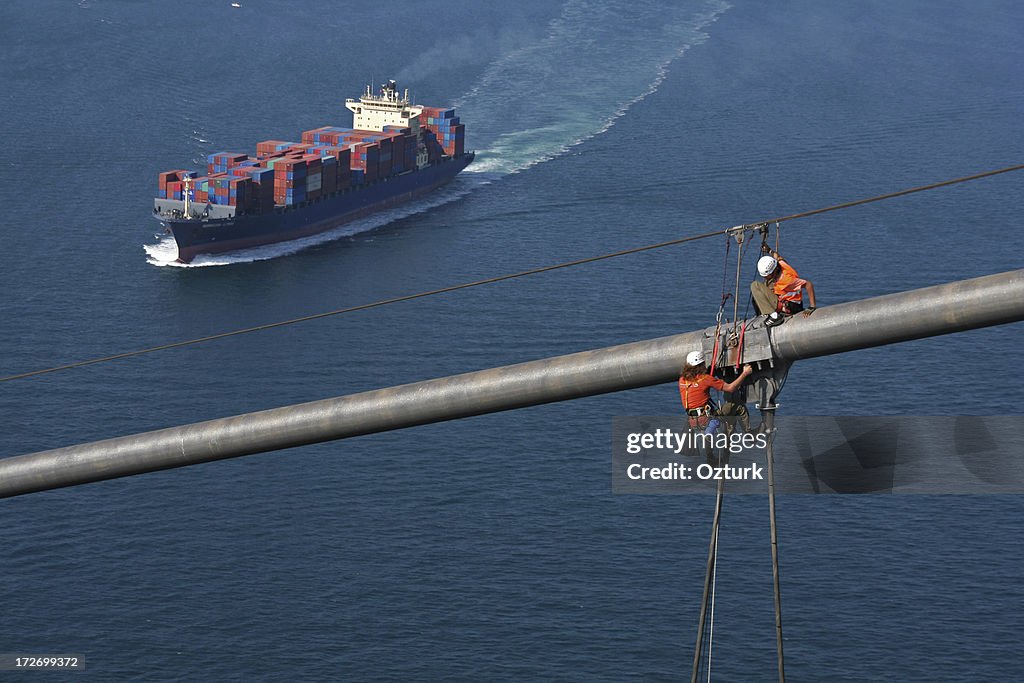 Workers on Bridge