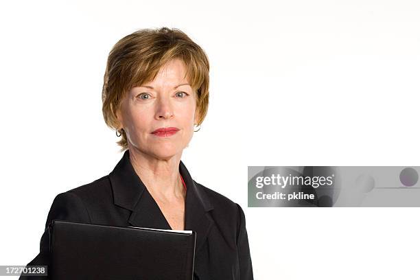 mature woman in business suit - brown hair with highlights stock pictures, royalty-free photos & images