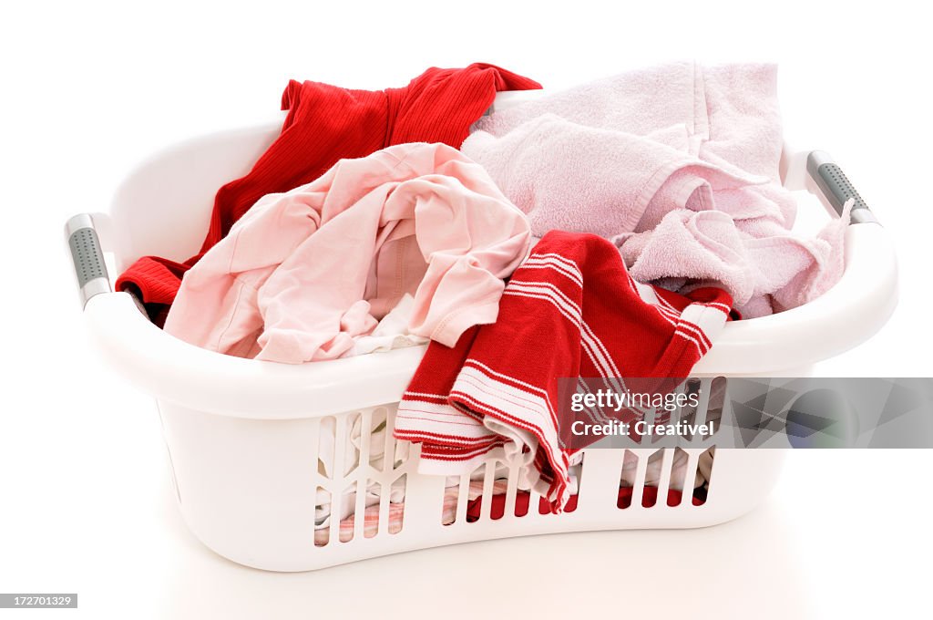 A basket full of clean laundry 