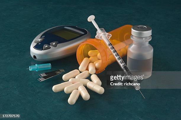 diabetic items - diabetes pills stock pictures, royalty-free photos & images