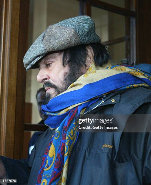 Italian opera singer Luciano Pavarotti leaves Saint Orsola hospital after visiting his partner Nicoletta Mantovani January 15, 2003 in Bologna,...