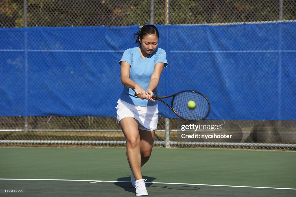 Tennis-Spieler, die auf dem Handrücken