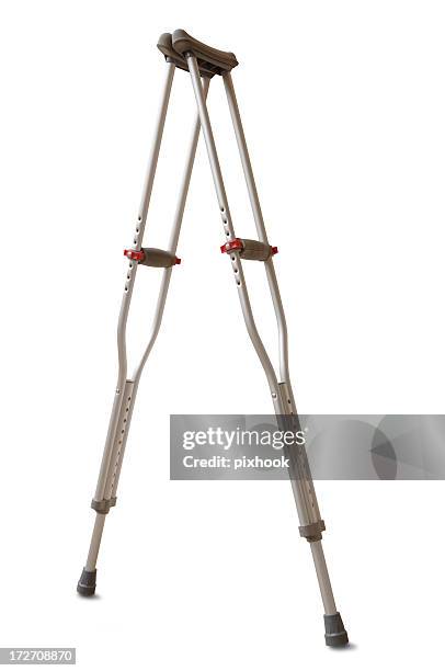 crutches with path - crutch stock pictures, royalty-free photos & images
