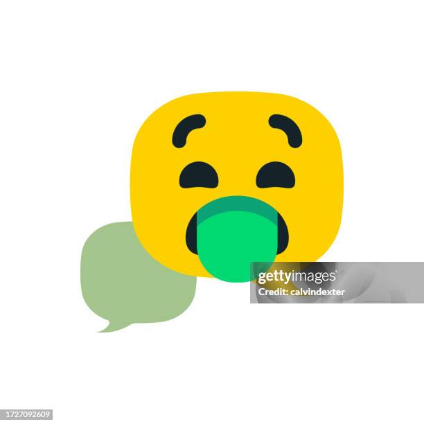 emoticon on speech bubbles - nausea stock illustrations