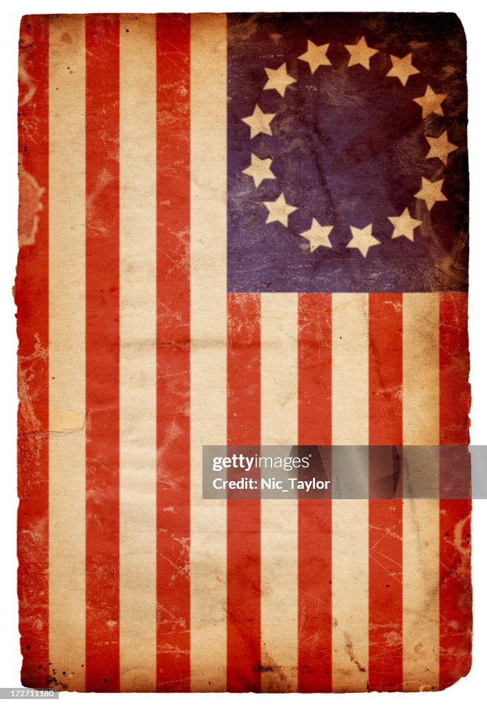 Vintage horizontal American flag background
