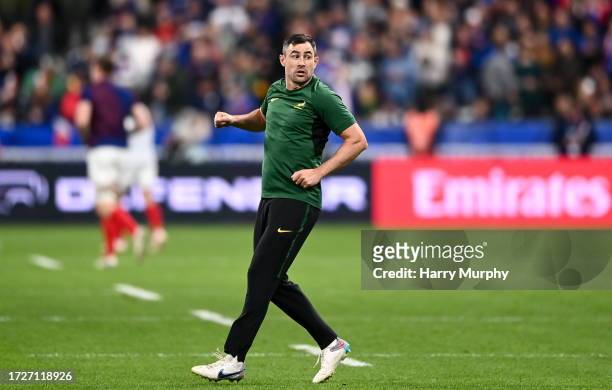 Paris , France - 15 October 2023; South Africa assisant coach Felix Jones before the 2023 Rugby World Cup quarter-final match between France and...