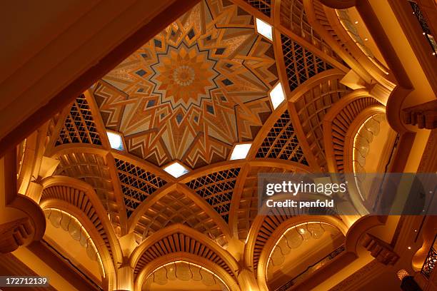 abu dhabi emirates palace ceiling - abu dhabi stock pictures, royalty-free photos & images