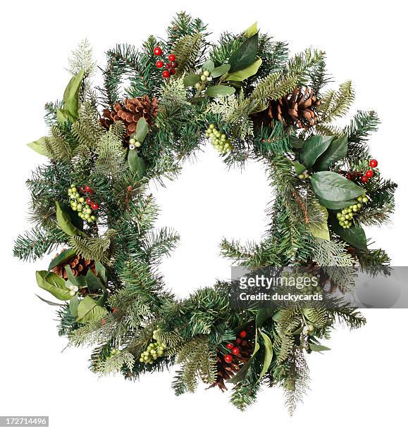 christmas wreath - bloemenkrans stockfoto's en -beelden